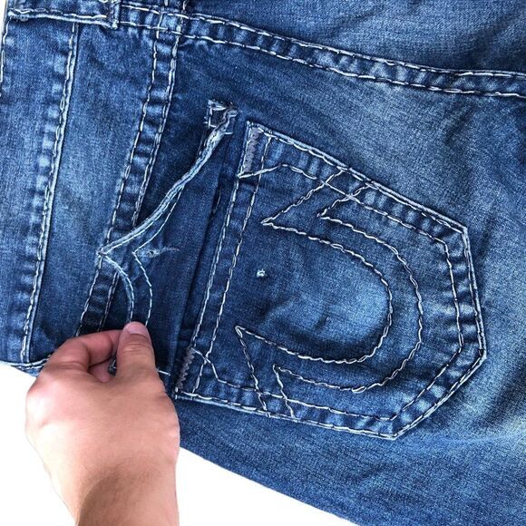 Vintage True Religion Jeans Size 36 RICKY BIG T Blue - Picture 11 of 12